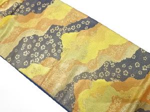 アンティーク　道長取りに花鳥模様織り出し袋帯（着用可）